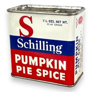 Schilling Vintage Spice Tin - Pumpkin Pie Spice - 1 1/4 oz‎ Vintage Made In USA